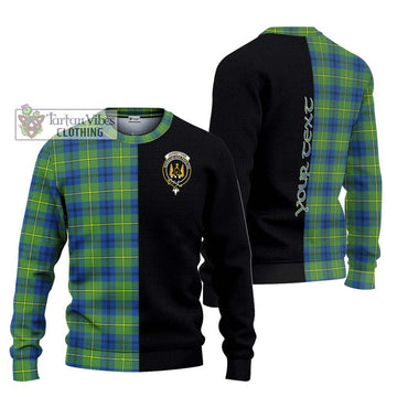 Johnstone Ancient Tartan Ugly Sweater with Family Crest and Half Of Me Style