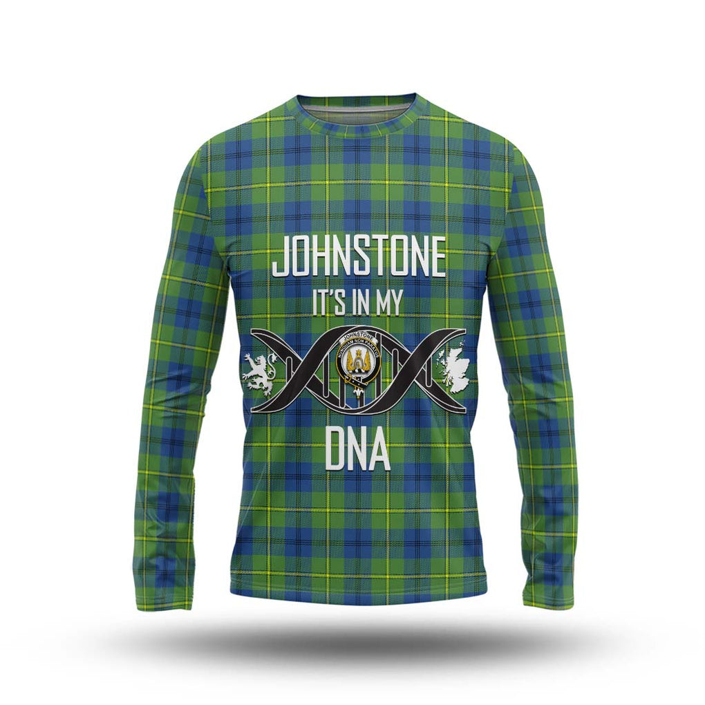 Johnstone Ancient Tartan Long Sleeve T-Shirt with Family Crest DNA In Me Style Unisex - Tartanvibesclothing Shop