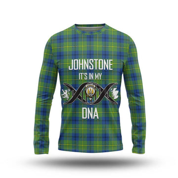 Johnstone Ancient Tartan Long Sleeve T-Shirt with Family Crest DNA In Me Style