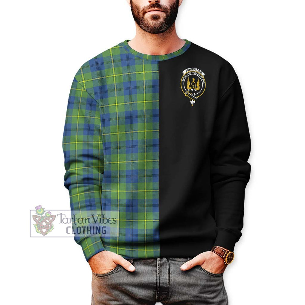 Johnstone Ancient Tartan Sweatshirt with Family Crest and Half Of Me Style Unisex - Tartanvibesclothing Shop