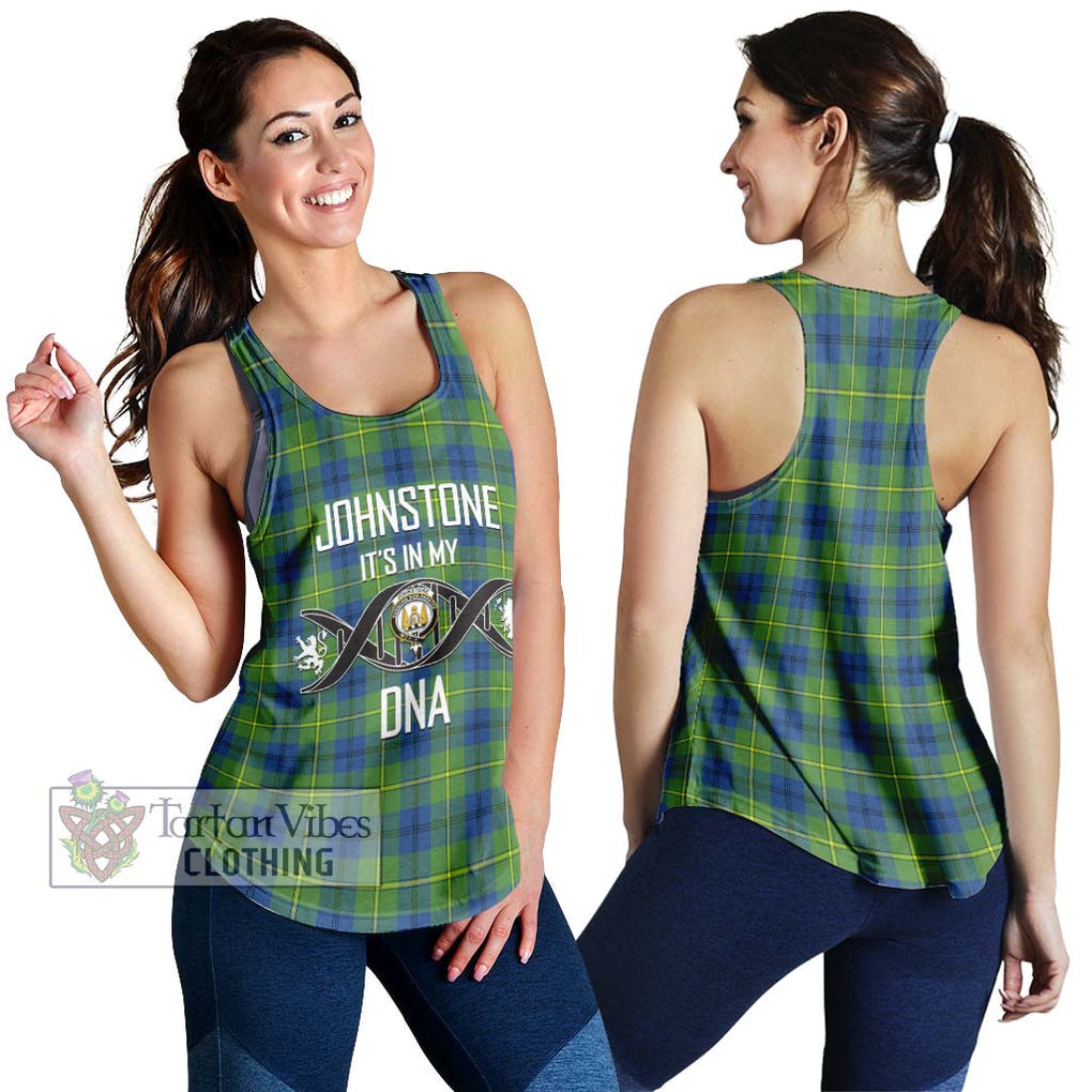 Johnstone Ancient Tartan Women's Racerback Tanks with Family Crest DNA In Me Style 4XL - Tartanvibesclothing Shop