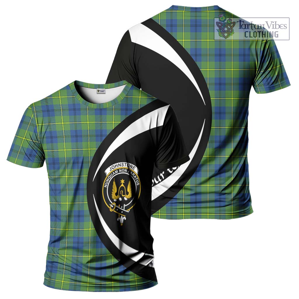 Tartan Vibes Clothing Johnstone Ancient Tartan T-Shirt with Family Crest Circle Style