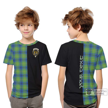 Johnstone Ancient Tartan Kid T-Shirt with Family Crest and Half Of Me Style