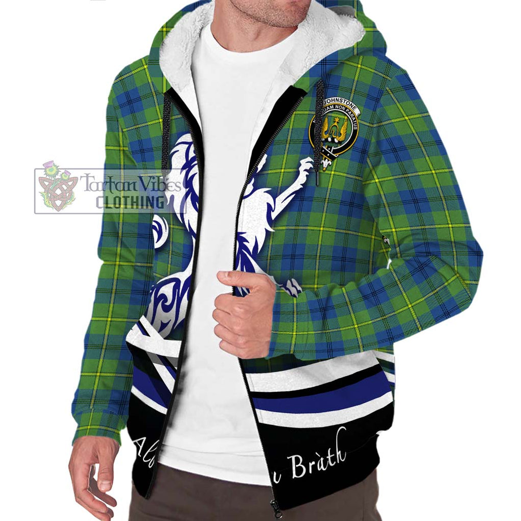 Johnstone Ancient Tartan Sherpa Hoodie with Alba Gu Brath Regal Lion Emblem Unisex S - Tartanvibesclothing Shop