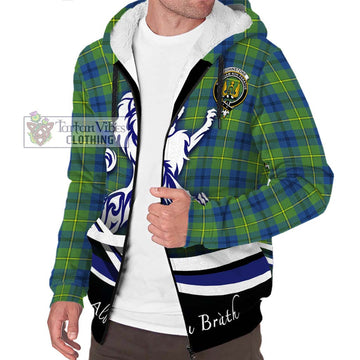 Johnstone Ancient Tartan Sherpa Hoodie with Alba Gu Brath Regal Lion Emblem