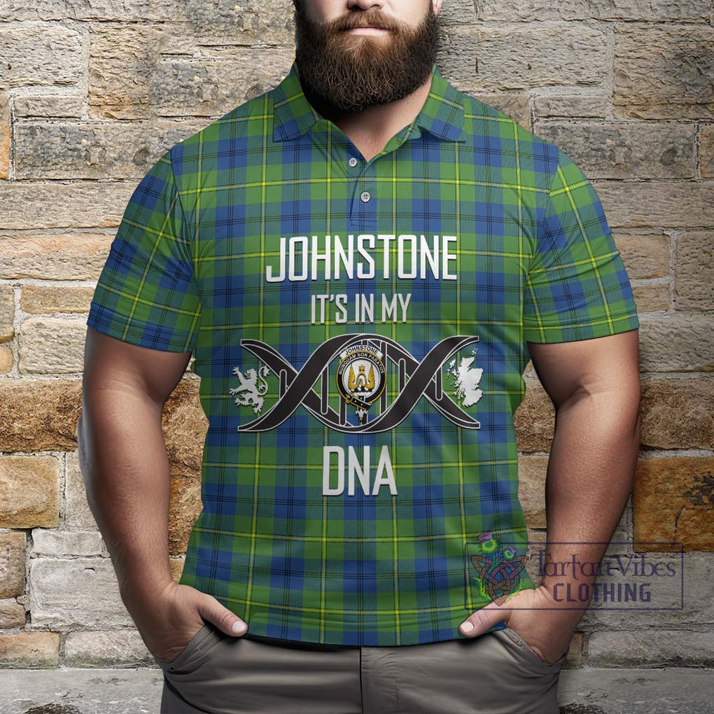 Johnstone Ancient Tartan Polo Shirt with Family Crest DNA In Me Style Kid - Tartanvibesclothing Shop