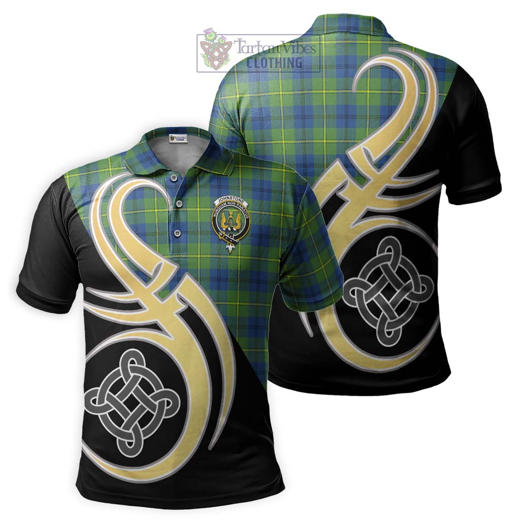 Johnstone Ancient Tartan Polo Shirt with Family Crest and Celtic Symbol Style Kid - Tartan Vibes Clothing