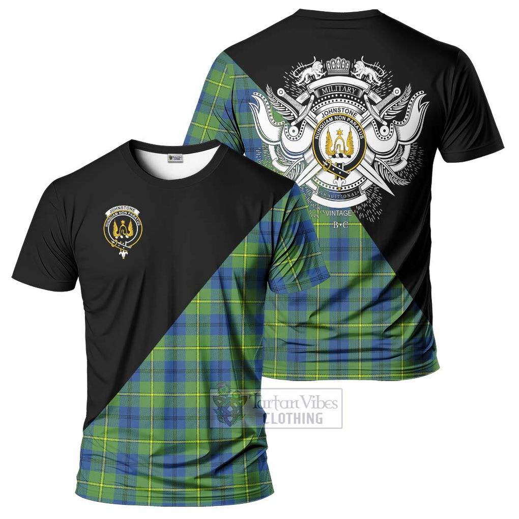 Johnstone Ancient Tartan T-Shirt with Family Crest and Military Logo Style Kid's Shirt - Tartanvibesclothing Shop