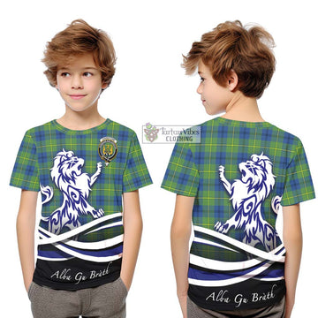 Johnstone Ancient Tartan Kid T-Shirt with Alba Gu Brath Regal Lion Emblem