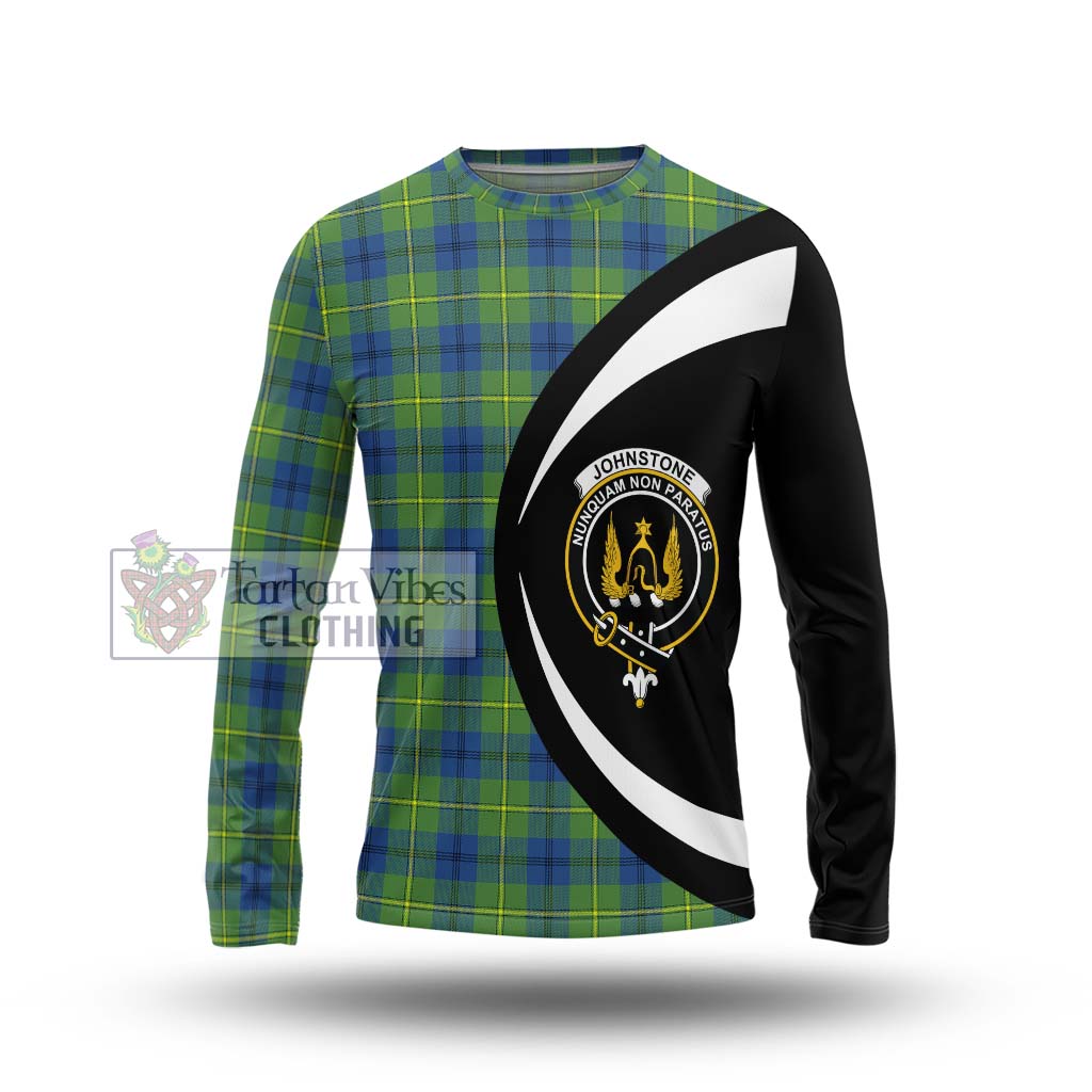 Johnstone Ancient Tartan Long Sleeve T-Shirt with Family Crest Circle Style Unisex - Tartan Vibes Clothing