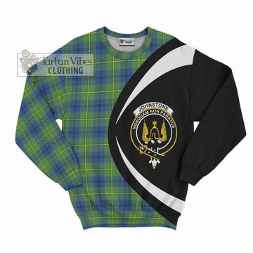 Johnstone Ancient Tartan Sweatshirt with Family Crest Circle Style