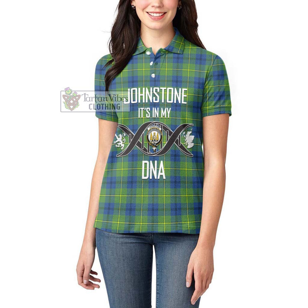 Johnstone Ancient Tartan Women's Polo Shirt with Family Crest DNA In Me Style Women - Tartanvibesclothing Shop