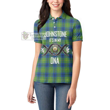 Johnstone Ancient Tartan Women's Polo Shirt with Family Crest DNA In Me Style