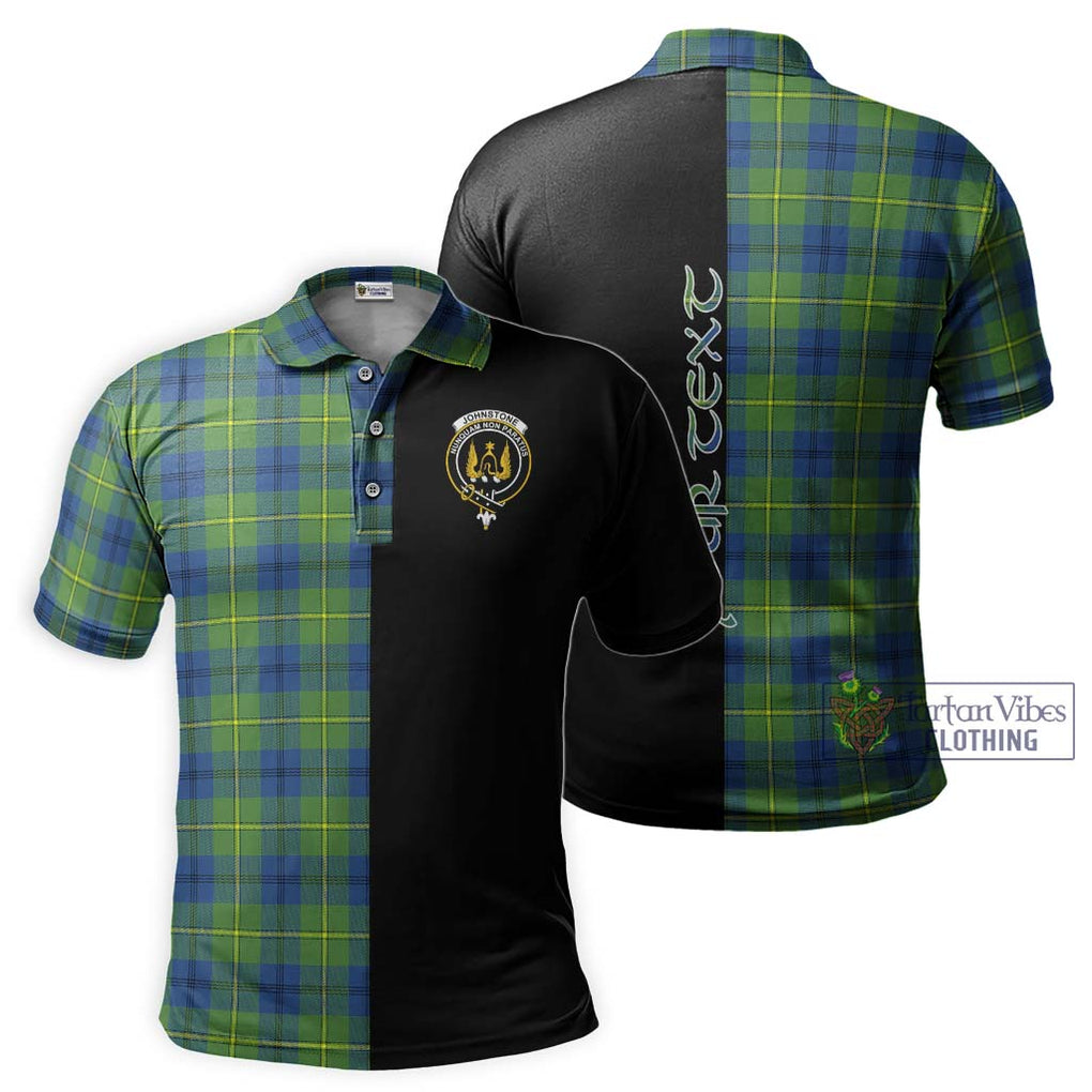 Johnstone Ancient Tartan Polo Shirt with Family Crest and Half Of Me Style Kid - Tartanvibesclothing Shop