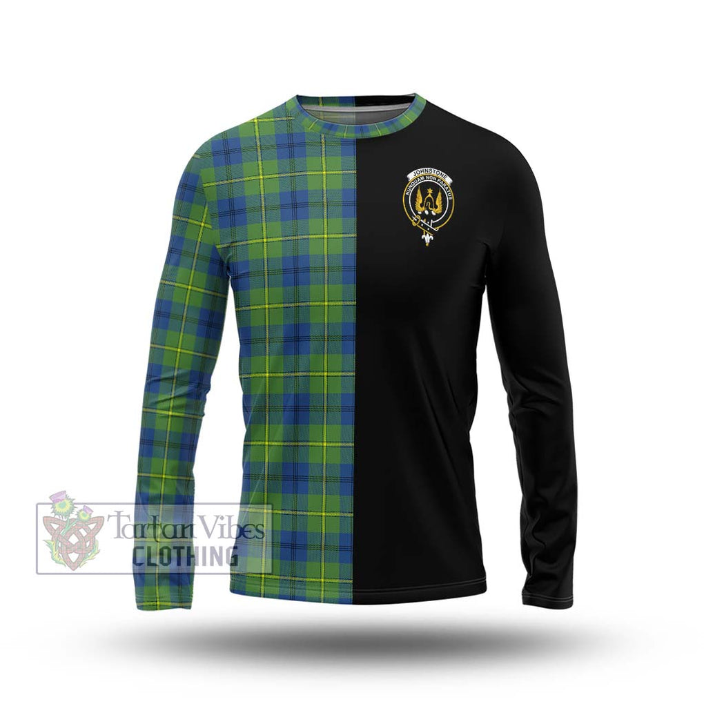 Johnstone Ancient Tartan Long Sleeve T-Shirt with Family Crest and Half Of Me Style Unisex - Tartanvibesclothing Shop