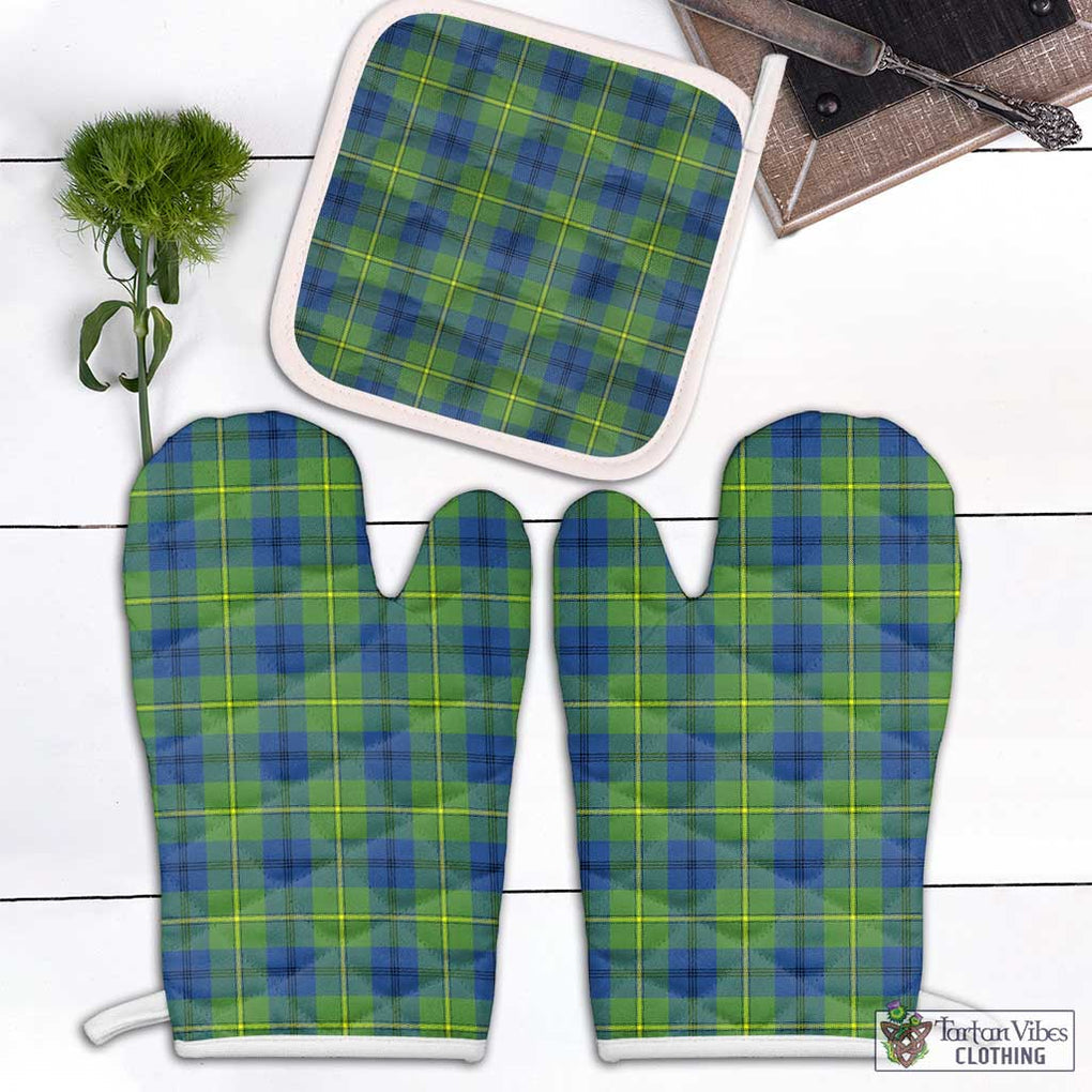 Johnstone Ancient Tartan Combo Oven Mitt & Pot-Holder Combo 1 Oven Mitt & 1 Pot-Holder White - Tartan Vibes Clothing