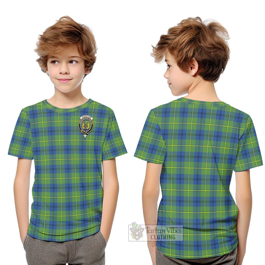 Johnstone Ancient Tartan Kid T-Shirt with Family Crest Youth XL Size14 - Tartanvibesclothing Shop