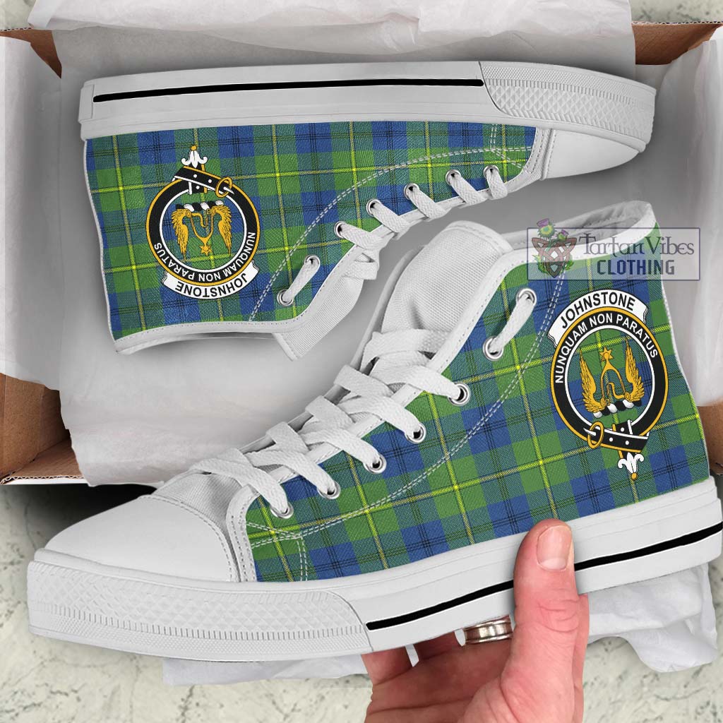 Tartan Vibes Clothing Johnstone Ancient Tartan High Top Shoes with Family Crest