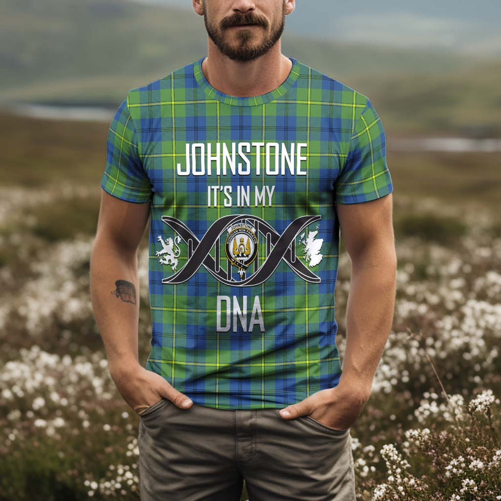 Johnstone Ancient Tartan T-Shirt with Family Crest DNA In Me Style Kid's Shirt - Tartan Vibes Clothing