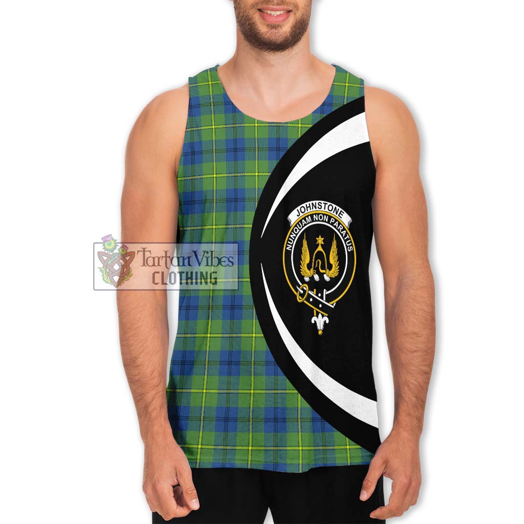 Johnstone Ancient Tartan Men's Tank Top with Family Crest Circle Style Men - Tartan Vibes Clothing