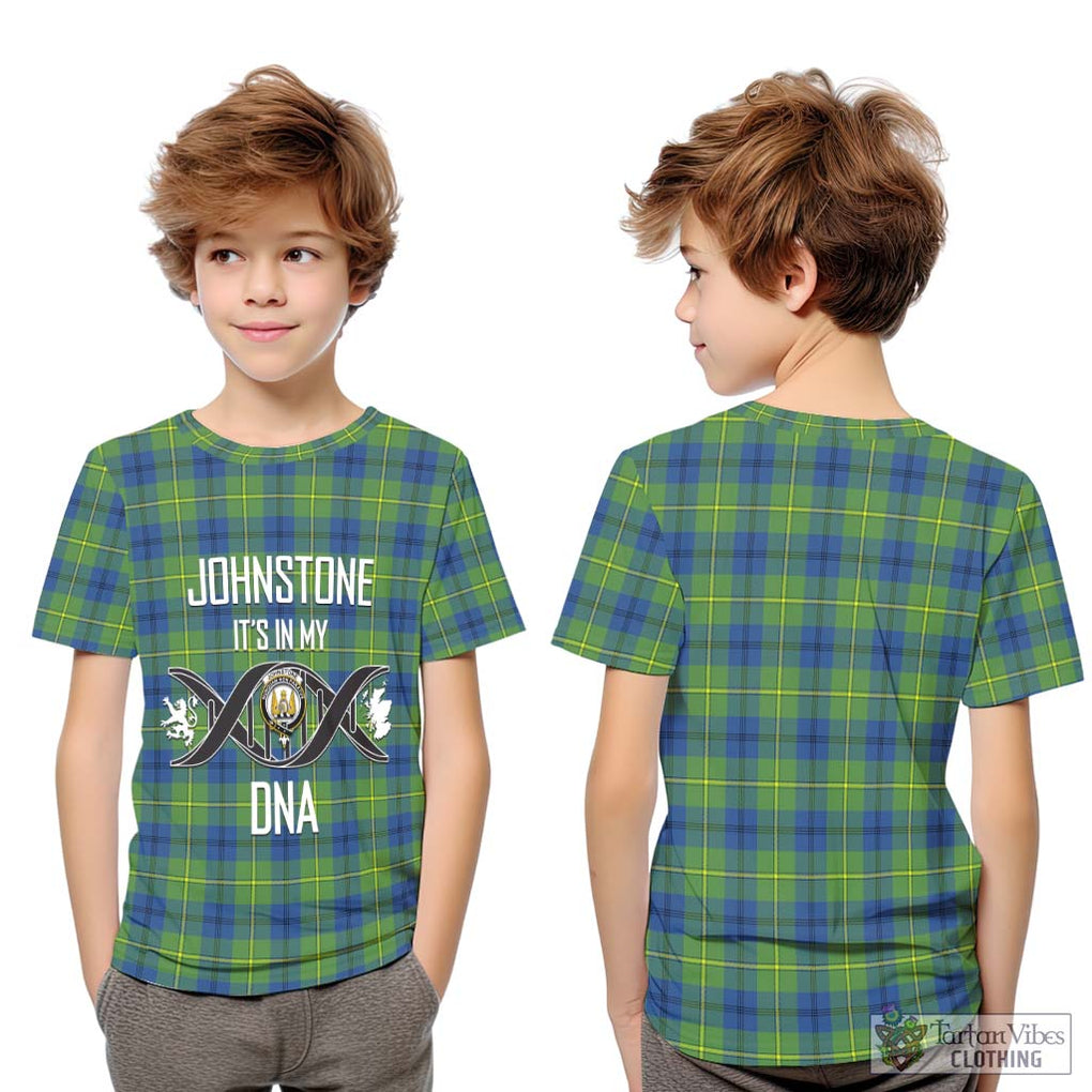 Johnstone Ancient Tartan Kid T-Shirt with Family Crest DNA In Me Style Youth XL Size14 - Tartanvibesclothing Shop