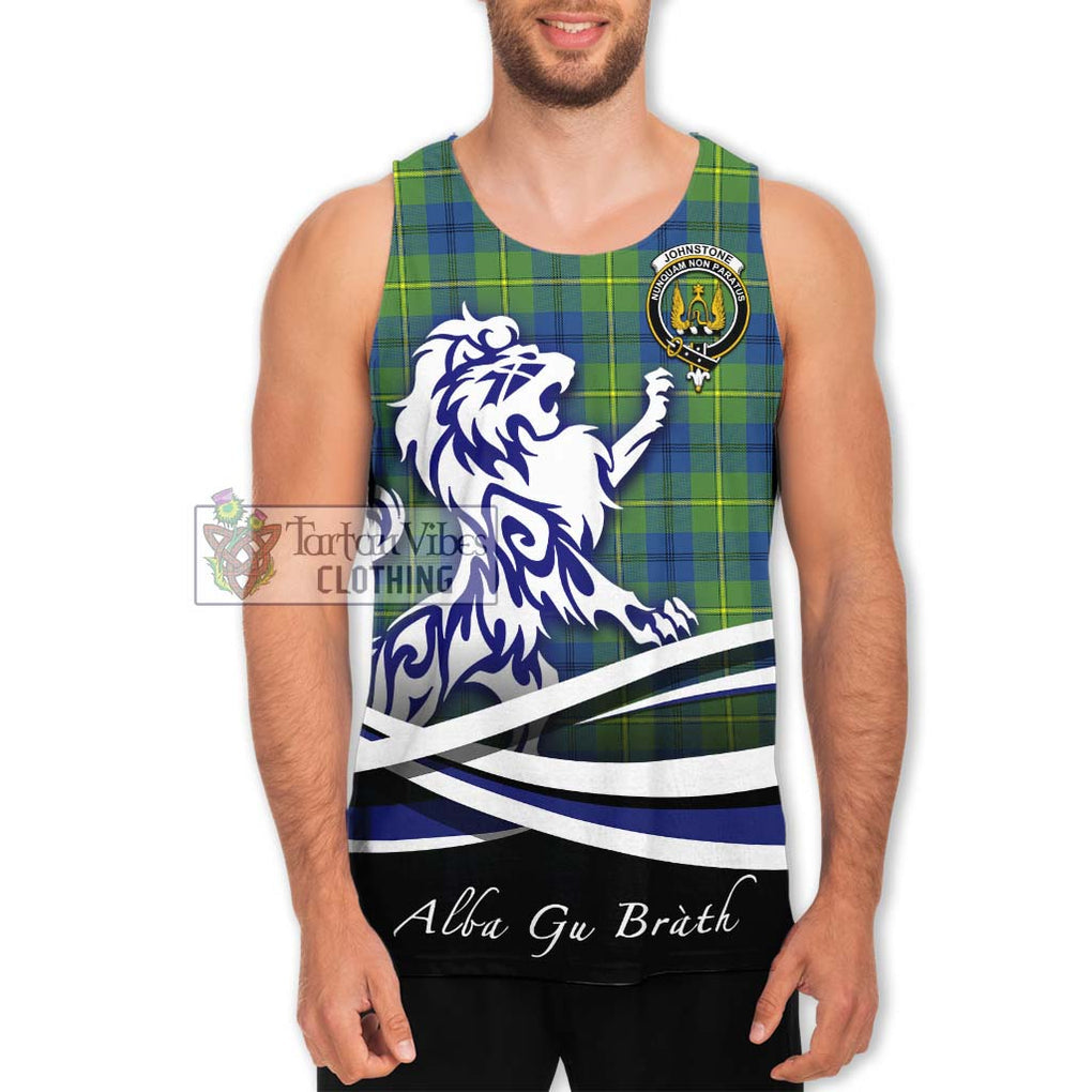 Johnstone Ancient Tartan Men's Tank Top with Alba Gu Brath Regal Lion Emblem Men - Tartanvibesclothing Shop