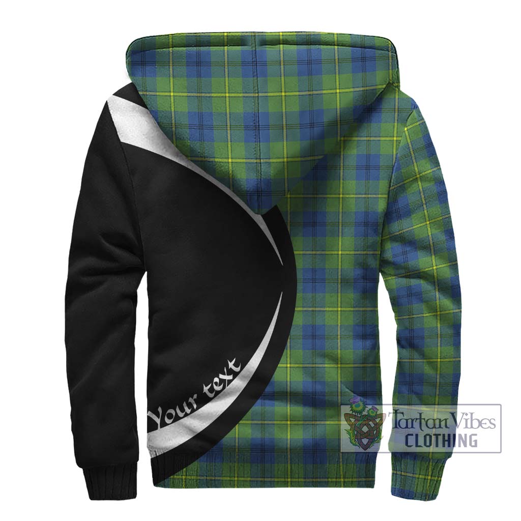 Johnstone Ancient Tartan Sherpa Hoodie with Family Crest Circle Style - Tartan Vibes Clothing