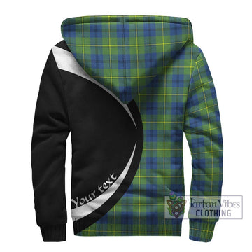 Johnstone Ancient Tartan Sherpa Hoodie with Family Crest Circle Style