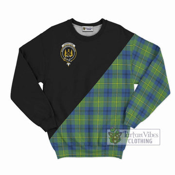 Johnstone Ancient Tartan Sweatshirt with Family Crest and Military Logo Style