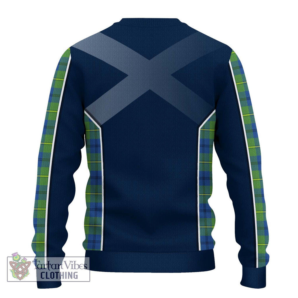 Johnstone Ancient Tartan Knitted Sweater with Family Crest and Lion Rampant Vibes Sport Style - Tartan Vibes Clothing