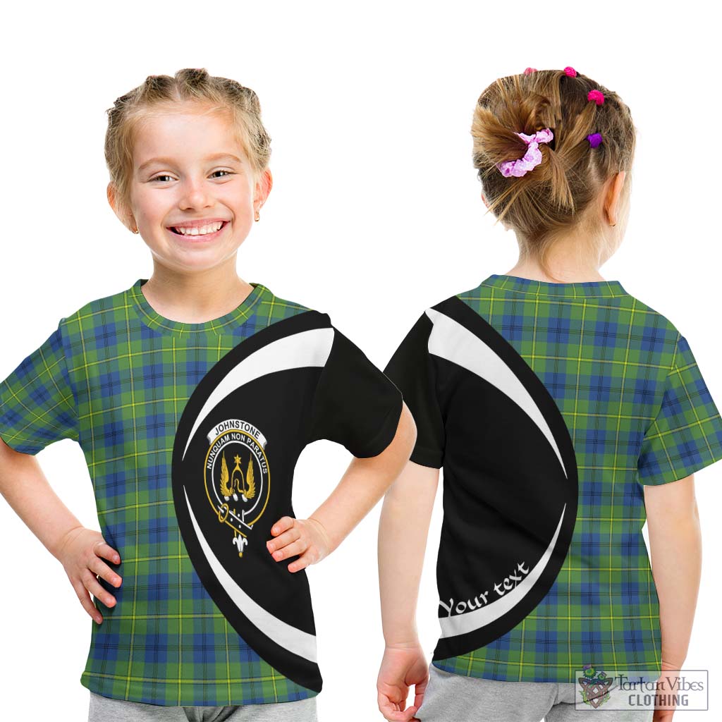 Johnstone Ancient Tartan Kid T-Shirt with Family Crest Circle Style - Tartan Vibes Clothing