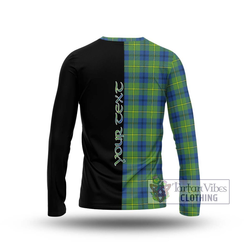 Johnstone Ancient Tartan Long Sleeve T-Shirt with Family Crest and Half Of Me Style - Tartanvibesclothing Shop