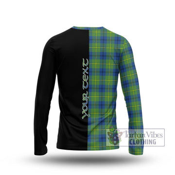 Johnstone Ancient Tartan Long Sleeve T-Shirt with Family Crest and Half Of Me Style