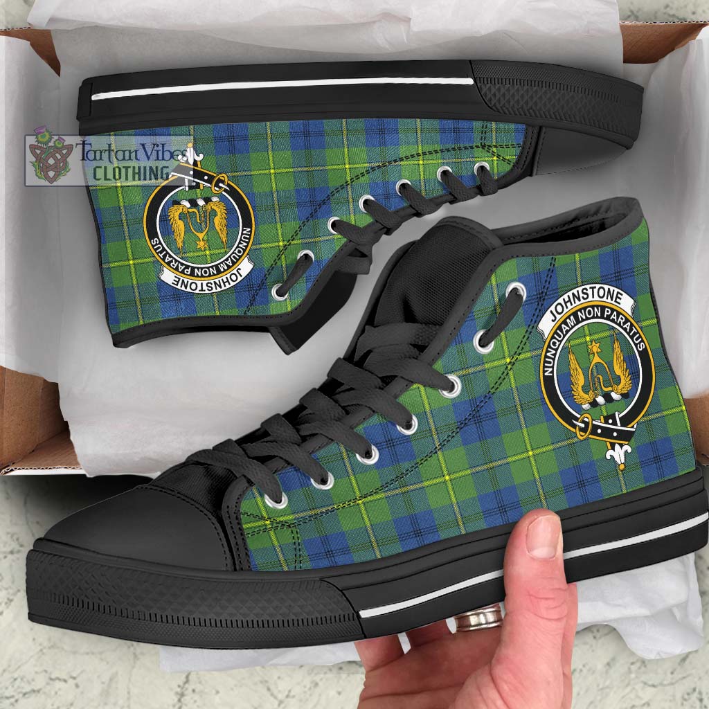 Tartan Vibes Clothing Johnstone Ancient Tartan High Top Shoes with Family Crest