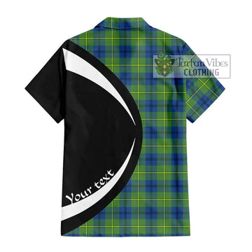 Johnstone Ancient Tartan Short Sleeve Button Up with Family Crest Circle Style