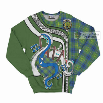 Johnstone Ancient Tartan Sweatshirt with Epic Bagpipe Style