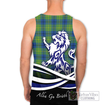 Johnstone Ancient Tartan Men's Tank Top with Alba Gu Brath Regal Lion Emblem