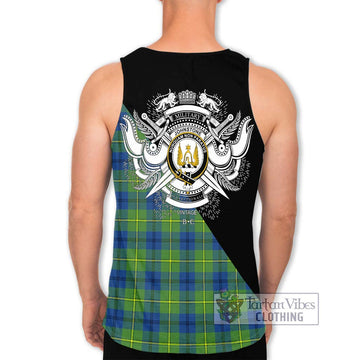 Johnstone Ancient Tartan Men's Tank Top with Family Crest and Military Logo Style