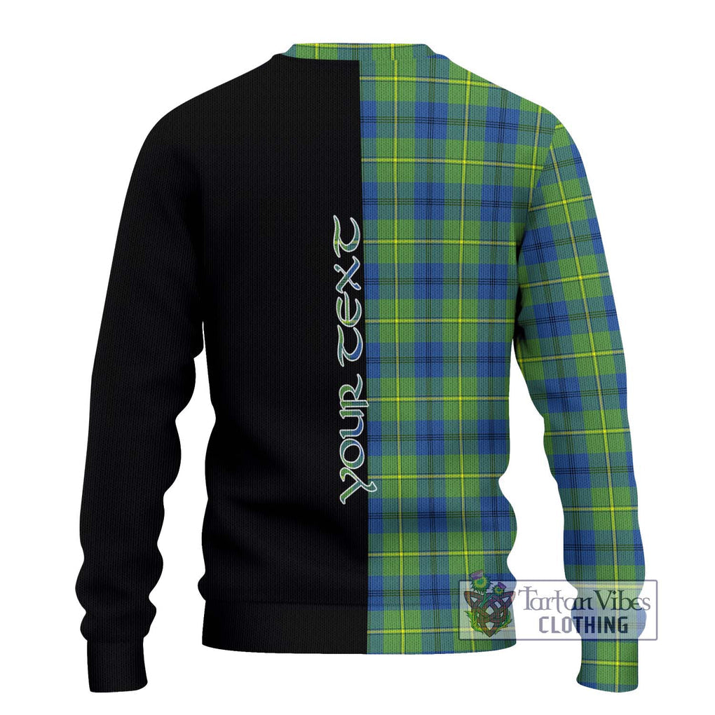 Johnstone Ancient Tartan Knitted Sweater with Family Crest and Half Of Me Style - Tartanvibesclothing Shop