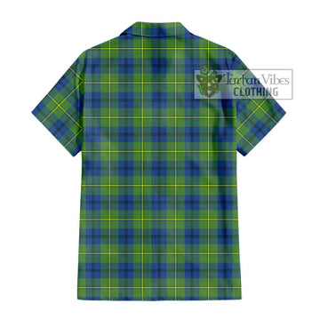 Johnstone Ancient Tartan Short Sleeve Button Shirt with Family Crest DNA In Me Style