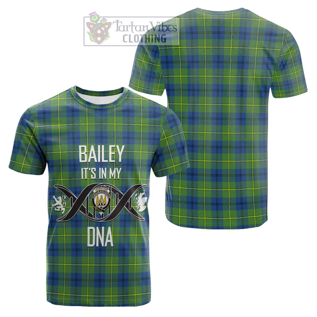 Tartan Vibes Clothing Johnstone Ancient Tartan Cotton T-shirt with Family Crest DNA In Me Style