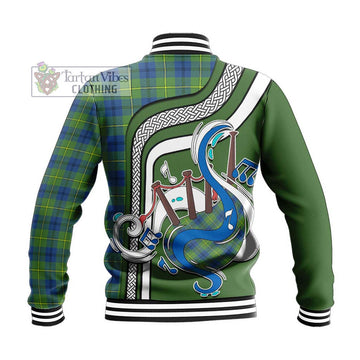 Johnstone Ancient Tartan Baseball Jacket with Epic Bagpipe Style