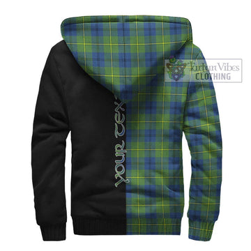 Johnstone Ancient Tartan Sherpa Hoodie with Family Crest and Half Of Me Style