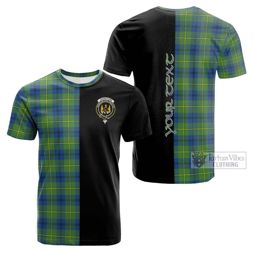 Tartan Vibes Clothing Johnstone Ancient Tartan Cotton T-shirt with Family Crest and Half Of Me Style