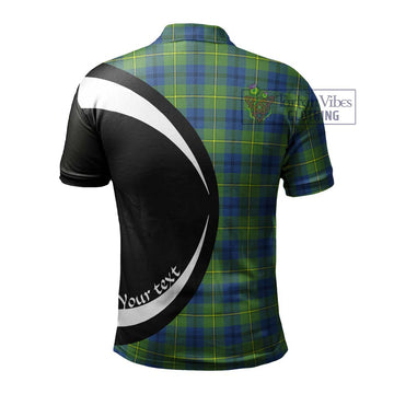 Johnstone Ancient Tartan Men's Polo Shirt with Family Crest Circle Style