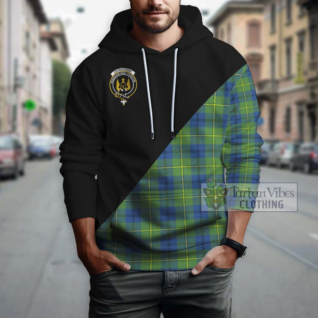 Johnstone Ancient Tartan Hoodie with Family Crest and Military Logo Style - Tartanvibesclothing Shop