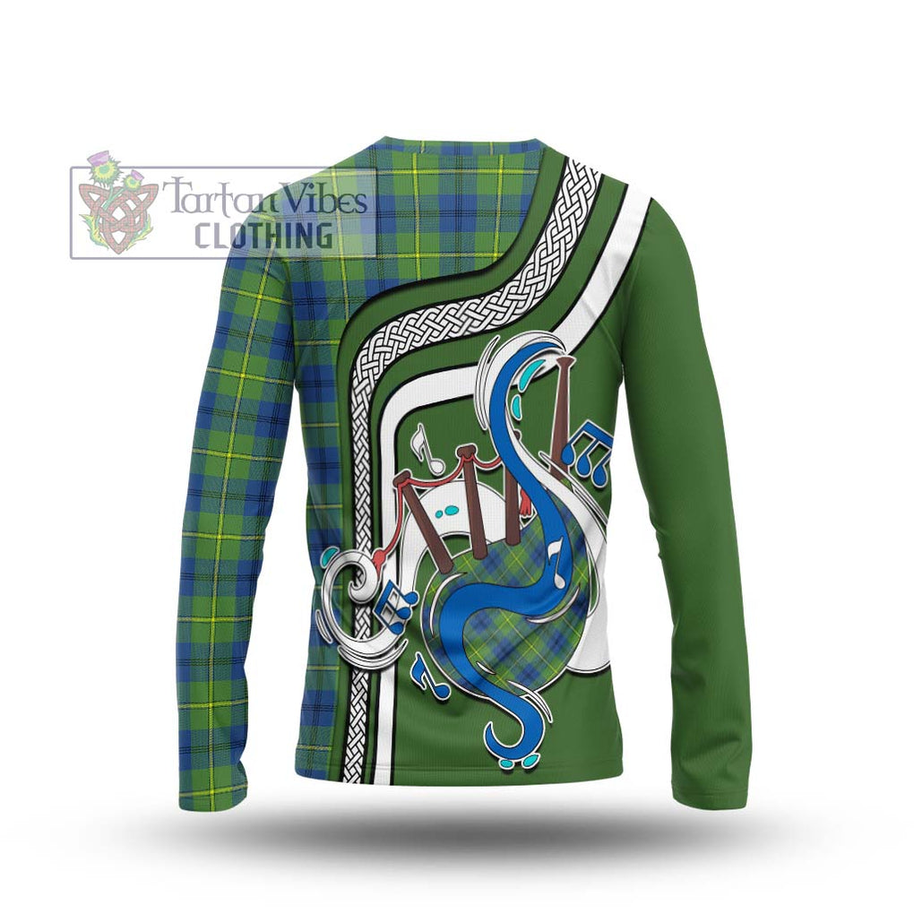 Tartan Vibes Clothing Johnstone Ancient Tartan Long Sleeve T-Shirt with Epic Bagpipe Style