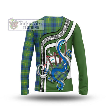 Johnstone Ancient Tartan Long Sleeve T-Shirt with Epic Bagpipe Style