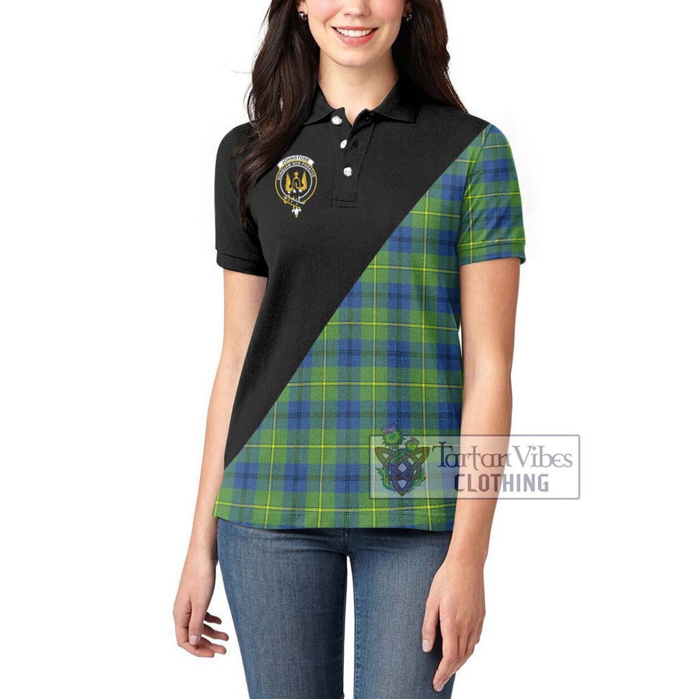 Johnstone Ancient Tartan Women's Polo Shirt with Family Crest and Military Logo Style - Tartanvibesclothing Shop