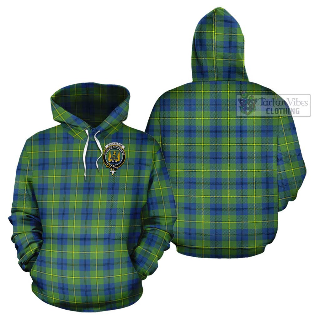 Johnstone Ancient Tartan Cotton Hoodie with Family Crest Pullover Hoodie - Tartan Vibes Clothing